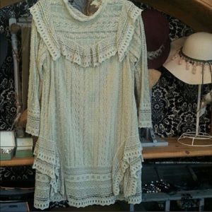 Free people mint green lace dress